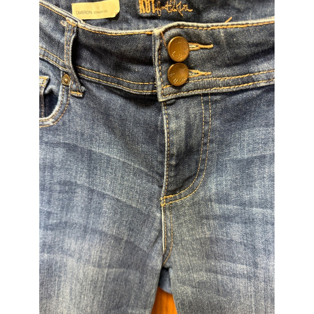 Kut from the Kloth Cameron Mid Rise Straight Leg Cropped Distressed Jeans Size 8 - Picture 8 of 9